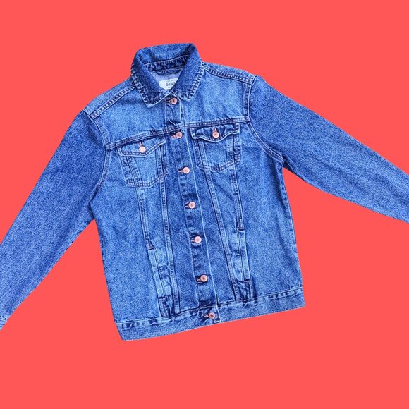 SOLD Handmade, Upcycled Playboy Denim Jacket Size US 4, (M) - Picture 4 of 4